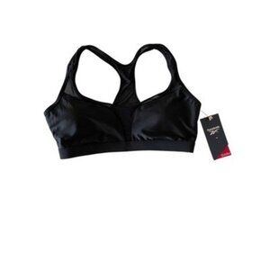 Reebok Black Mesh-Inset Racerback Bikini Swim Top Size M NWT $58